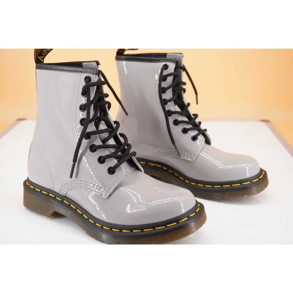 Doc Martens 1460 W combat ankle boots size 6 US laces Pink patent biker military
